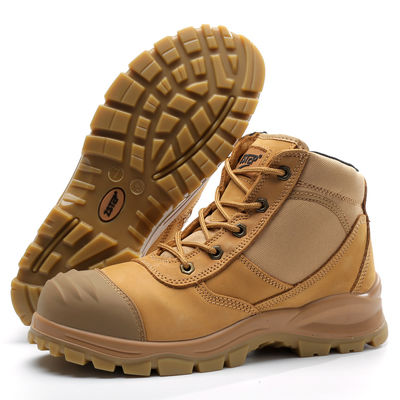 Mid Cut Construction Safety Shoes Genuine Leather Expensive Safety Shoes For Heavy Duty Work