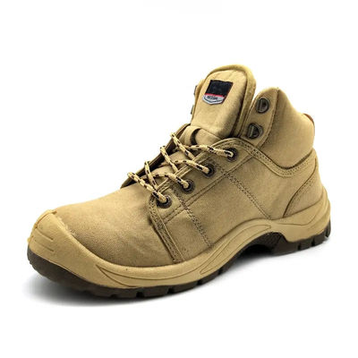 Buy PU Sole Electrical Safety Shoes Yellow Canvas Steel Toe Shoes Industrial online manufacture