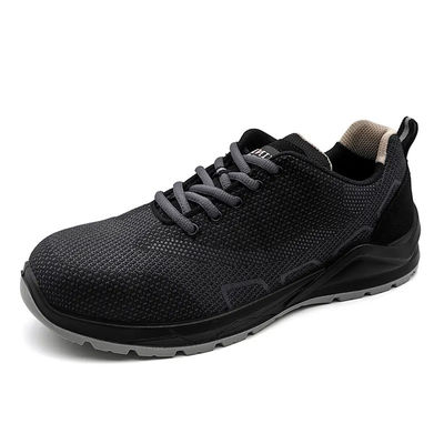 Buy Black Steel Toe Work Shoes Fly Knit / Anti Smashing Safety Shoes online manufacture