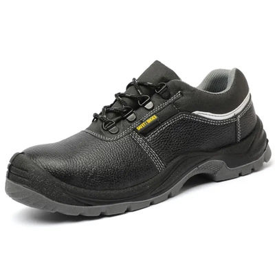Buy Black Leather Non Slip Work Shoes Durable Steel Tip Safety Shoes For Men online manufacture