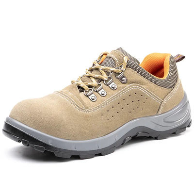 Buy Yellow Lightweight Comfortable Safety Shoes / Comfortable Work Shoes Men with PU/PU Sole online manufacture