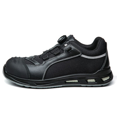 Buy Black Cowhide Leather Shoes Durable Mens Black Safety Shoes Slip Resistant online manufacture