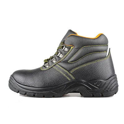 Buy Steel Toe Genuine Leather Work Shoes Lightweight Steel Plate Safety Shoes Black online manufacture