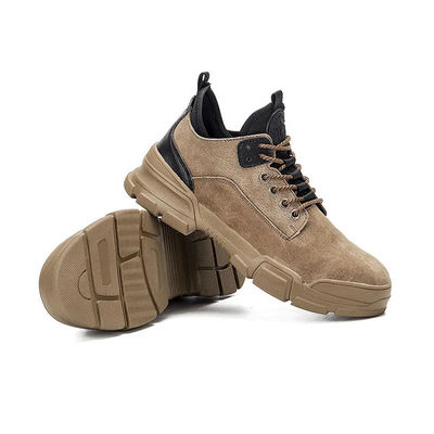 Buy Unisex Crazy Horse Leather Boots Yellow Steel Toe Safety Footwear Unisex online manufacture