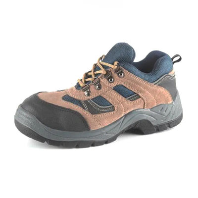 Buy Suede Leather Comfortable Safety Shoes Outdoor Steel Toe Boots Brown online manufacture
