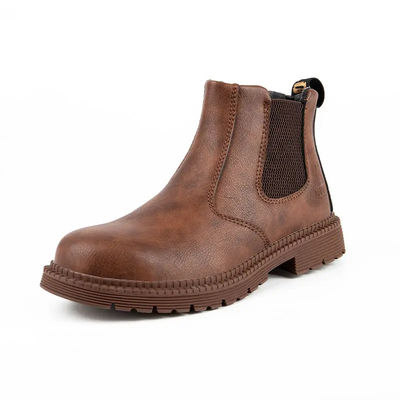 Buy Crazy Horse Leather Chelsea Safety Shoes Waterproof Steel Toe Boots Industrial online manufacture