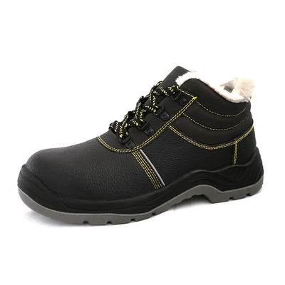 Buy Genuine Leather Winter Safety Shoes Waterproof Warm Work Boots Mens online manufacture