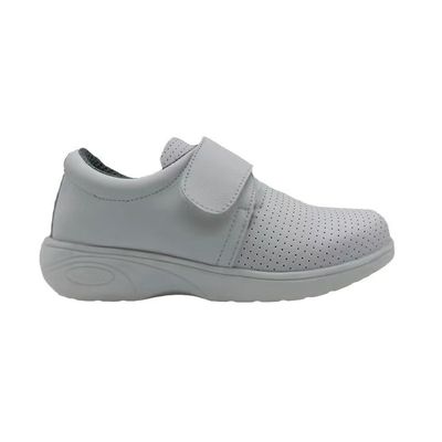 Buy Hollow Breathable White Sneakers Slip Resistant Super Fiber Leather Nurse Shoes online manufacture