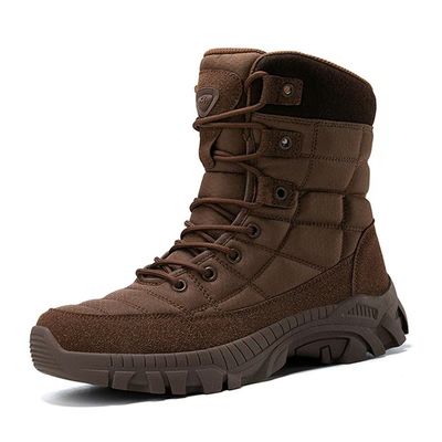 Buy Brown Tactical Safety Shoes Comfortable Mens Desert Combat Boots online manufacture