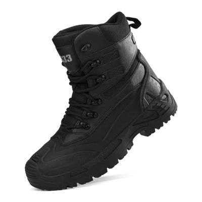 Buy Waterproof Tactical Safety Shoes Grey Slip Resistant Combat Boots For Hiking Rescue online manufacture