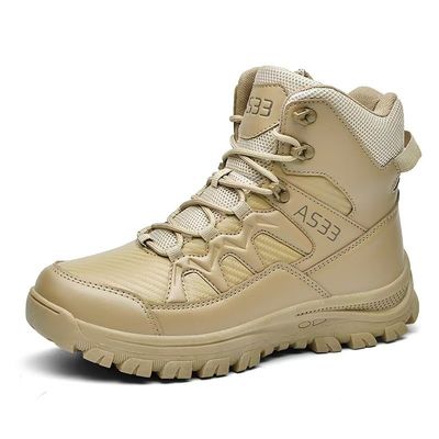 Buy Large Size Tactical Combat Boots Yellow Hiking Shoes For Desert online manufacture