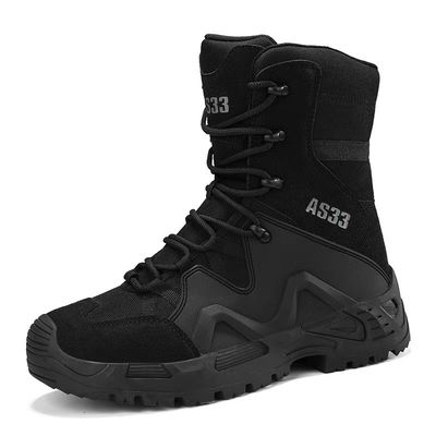 Buy Mens Tactical Work Boots Black Yellow Hiking Camping Boots online manufacture