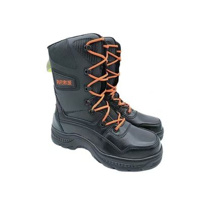 Buy Unisex Firefighting Leather Boots Anti Impact / Anti Puncture Forest Fire Boots online manufacture