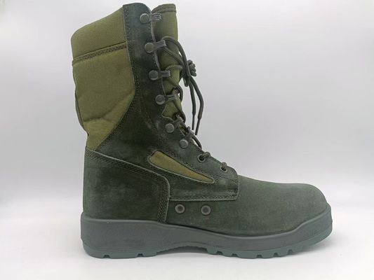 Buy Tactical Safety Shoes Green High Top Suede Leather Breathable online manufacture