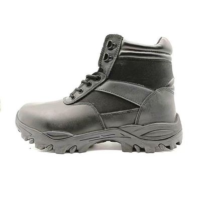 Buy Round Toe Black Mid Calf Combat Boots with Steel Toe and Steel Sole Protection online manufacture