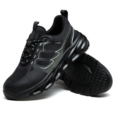 Buy BOA Rotating Button Work Shoes TPU Flying Knit Black Industrial Safety Shoes With Kevlar Mid Sole And Anti-smash EVA Sole online manufacture
