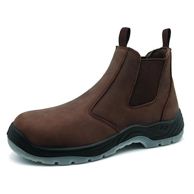 Brown Steel Toe Work Boots Mens Slip On Work Boot Anti Puncture