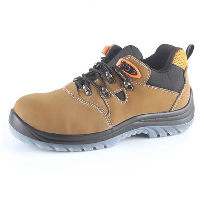 Nubuck Leather Construction Safety Shoes Yellow With Steel Toe And Tpu Outsole