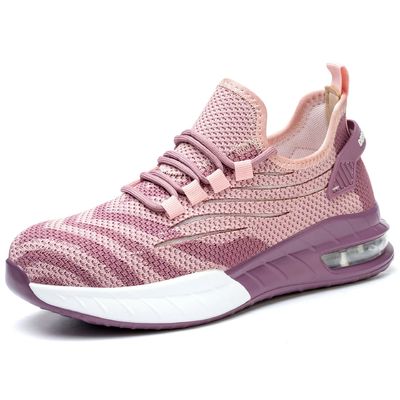 Pink Office Steel Toe Shoes Slip Resistant Sport Shoes For Women