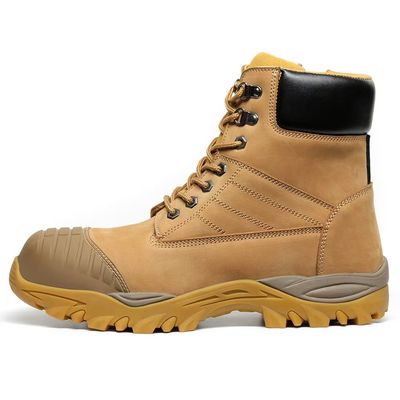 Custom Steel Toe Boots High Top Martin Work Boots Brown For Men