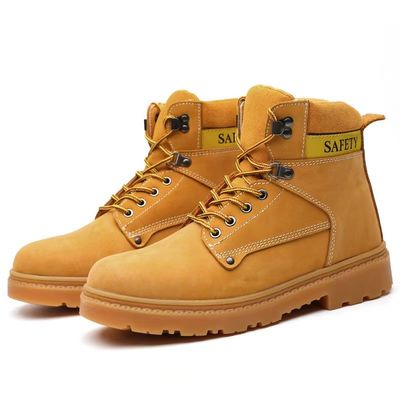 Round Toe Rugged Sole Leather Boots Ankle Height for Outdoor Adventures