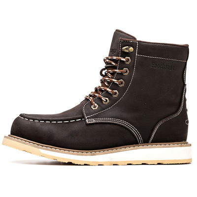 Wholesale Nubuck Leather Goodyear Welt Engineer Rubber Steel Toe