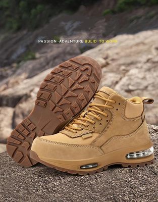 Air-cushion Sole Safety Work Boots In Khaki Oxford Fabric For Maximum Protection