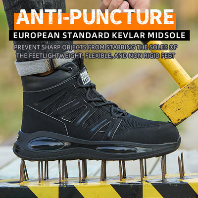 Kevlar Air-cushioned Sole Work Shoes Ultimate Safety Boots for Security Work