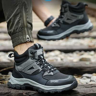 Microfiber Pigskin Flying Knit Safety Work Boots Kevlar Midsole Rubber Sole Work Shoes