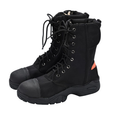 Black Work Shoes With Rubber Sole Unisex Canvas Safety Boots