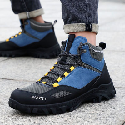 Kevlar Midsole Unisex Suede Microfiber Wire Cloth Safety Boots Rubber Safety Shoes Work Shoes