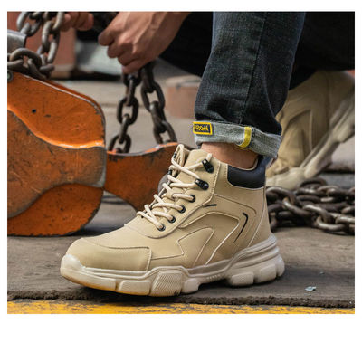 Kevlar Midsole Safety Boots Microfiber Leather Work Shoes With Steel Toe And Rubber Sole