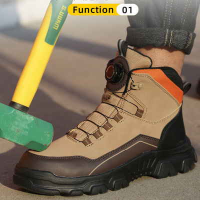 Microfiber Leather Safety Boots Black Safety Shoes Rubber Non-slip Work Shoes Security Work Boots