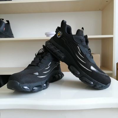 BOA Rotating Button Work Shoes Flying Knit Work Shoes Comfortable Safety Shoes Kevlar Midsole Steel Toe PU Sole