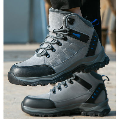 Mid-Cut Welding Safety Shoes with Custom Logo and Gray Color Suede Work Boots