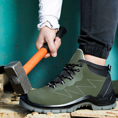 OEM Security Work Boots Genuine Leather Safety Boots Anti-static Steel Plate Midsole Work Shoes PU Sole Safety Shoes