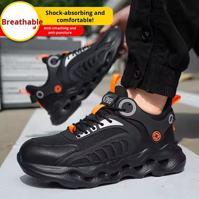 Industrial Safety Shoes TPU+Flying Knit Work Shoes EVA Sole Kevlar Mid Sole Anti-stab Steel Toe Anti-smash Safety Shoes