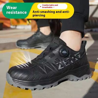 Industrial Safety Shoes KPU+Flying Knit Work Shoes Rubber Sole Kevlar Mid Sole Anti-stab Steel Toe BOA Rotating Buttons Safety Shoes