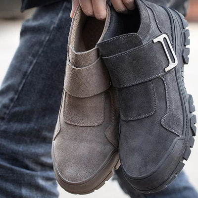 Comfortable Men'S Welding Safety Shoes Suede Work Boots Felt Button Welding Shoes Kevlar Safety Shoes Rubber Work Shoes