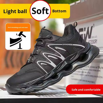 Breathable Microfiber Leather Mesh Safety Shoes Kevlar Anti-stab Work Shoes Steel Toe Anti-smashing EVA Sole