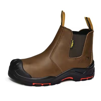 OEM Brown Genuine Leather Work Shoes Insulation Safety Shoes Kevlar Safety Boots Security Work Booots Pu+rubber Sole