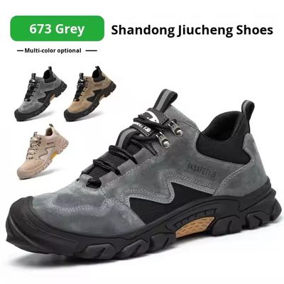OEM Kevlar Construction Safety Shoes Pigskin Work Shoes Steel Toe Anti Smashing Rubber Sole Safety Shoes