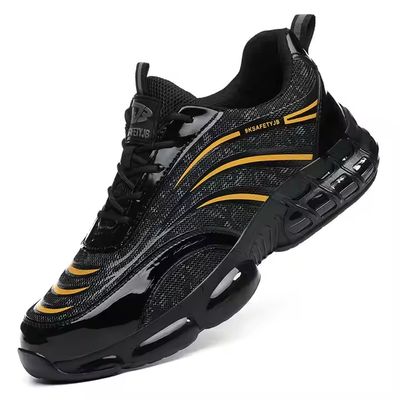 Black Superfine Steel Wire Fabric Work Shoes TPU Safety Shoes Kevlar Anti-stab EVA Sole Work Shoes Comfortable Safety Shoes