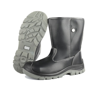 OEM Black High Top Microfiber Leather Work Shoes Steel Plate Safety Boots Security Work Boots PU Sole Steel Toe Safety Shoes