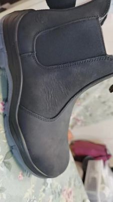 OEM Brown Genuine Leather Safety Boots Plastic Toe Kevlar Chelsea Safety Shoes PU+Rubber Sole Work Shoes Security Work Boots