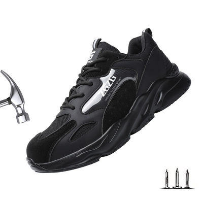 Black Comfortable Safety Shoes Steel Toe Work Shoes Anti-Puncture Kevlar Safety Shoes For Men Industrial Work Shoes EVA Sole